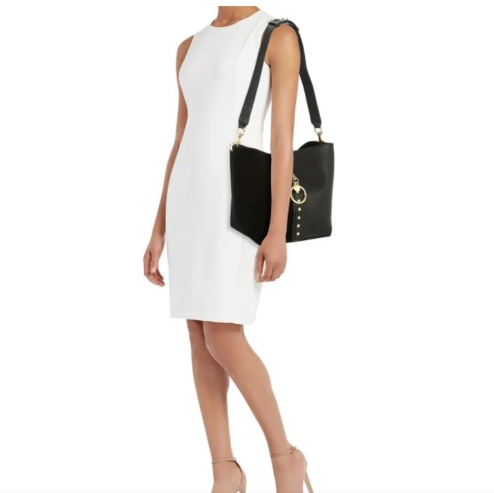 See By Chloe Gaia Black Leather And Suede Shoulder Bag with Gold Accents - Picture 5 of 5